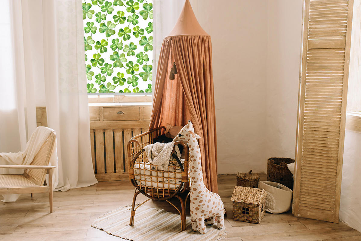 VNÚTORNÁ roleta - okenná roleta - roleta - 60x140 cm - Šťastný ďatelina - zelená, plast (60/140/0.5cm) - TULUP