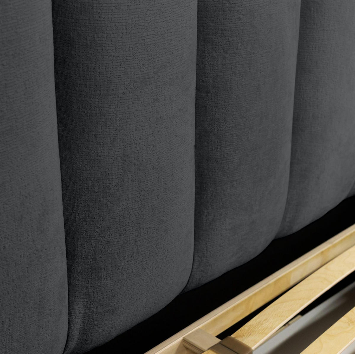 POLSTERBETT Heda Komplettset - Anthrazit, Holzwerkstoff/Textil (140/200cm) - Fun Möbel