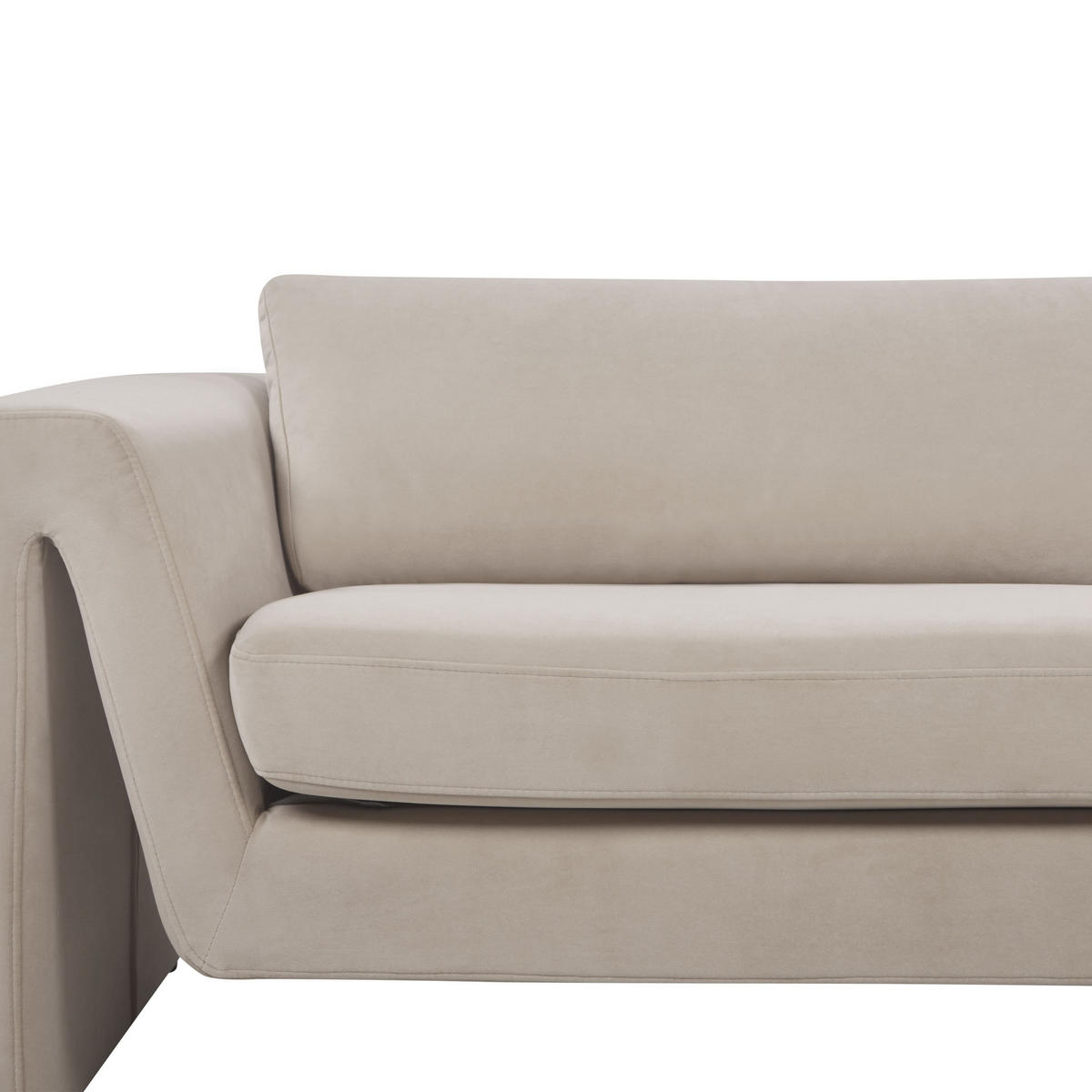 3-SITZER-SOFA Samtstoff taupe Maunu - Taupe/Schwarz, Textil (237/76/83cm) - Beliani