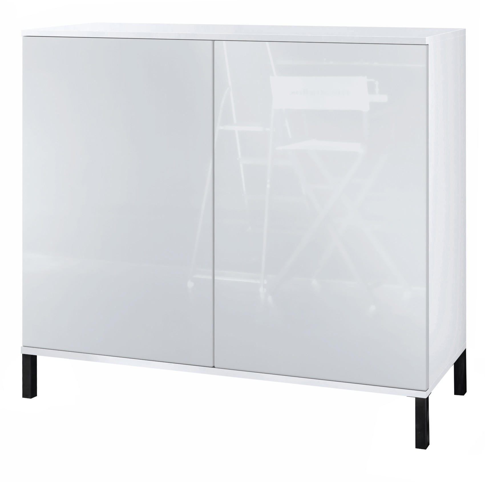 KOMMODE Skadu Weiß Hochglanz - Weiß Hochglanz, Holzwerkstoff (92.5/83.5/35cm) - Vladon