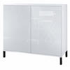 KOMMODE Skadu Weiß Hochglanz - Weiß Hochglanz, Holzwerkstoff (92.5/83.5/35cm) - Vladon
