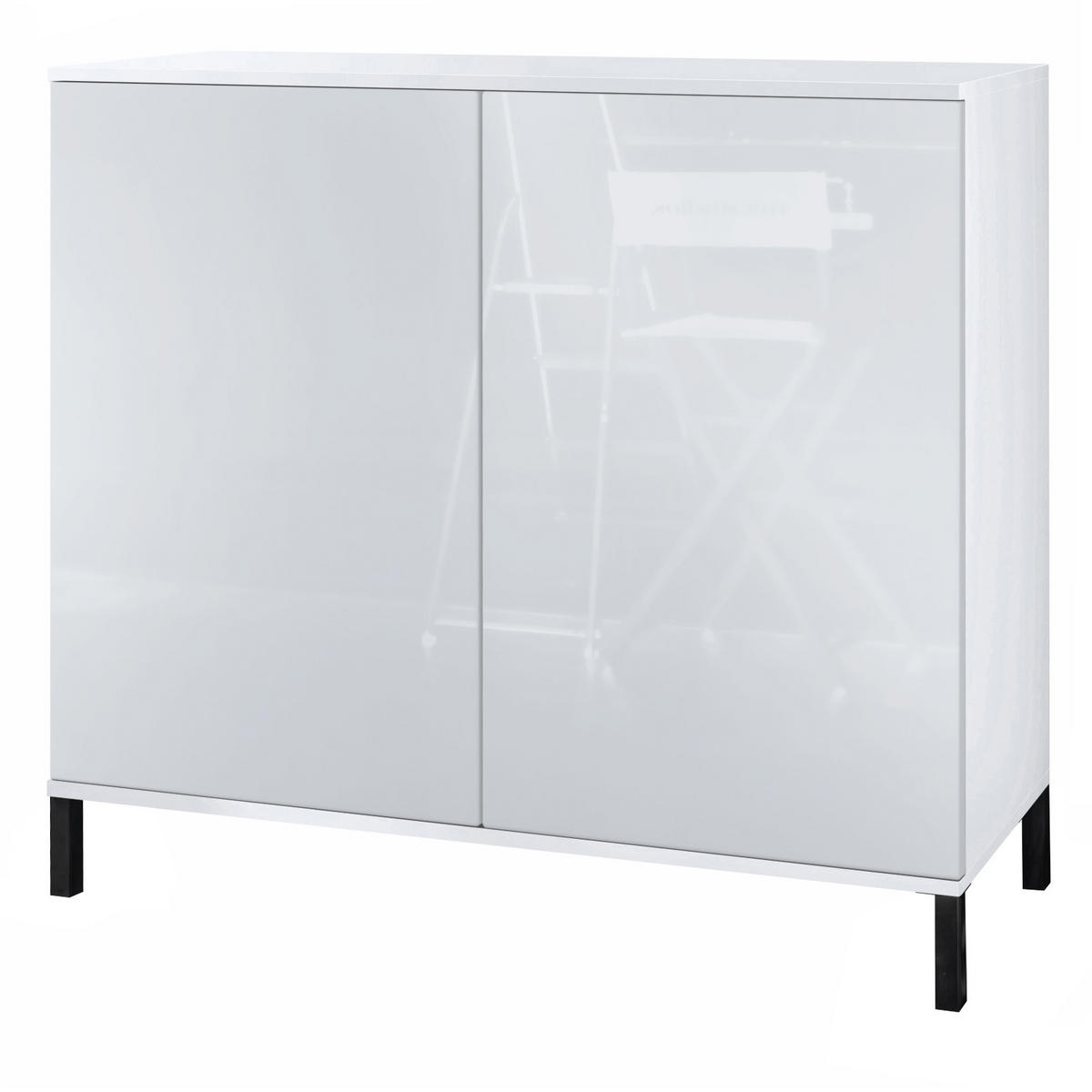 KOMMODE Skadu Weiß Hochglanz - Weiß Hochglanz, Holzwerkstoff (92.5/83.5/35cm) - Vladon