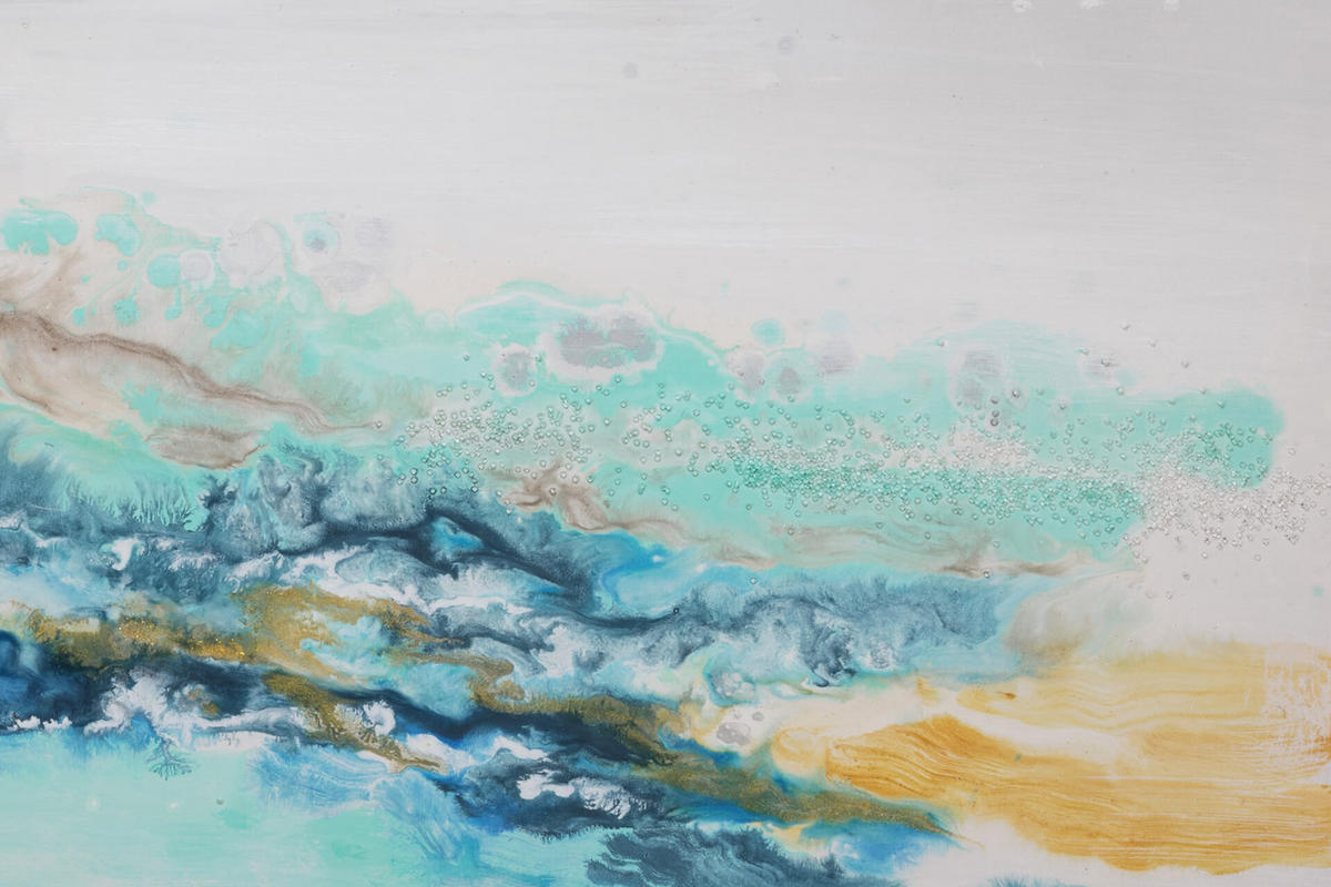 ÖLGEMÄLDE 120/60 cm - Blau/Weiß, Holz/Textil (120/60cm) - KUNSTLOFT