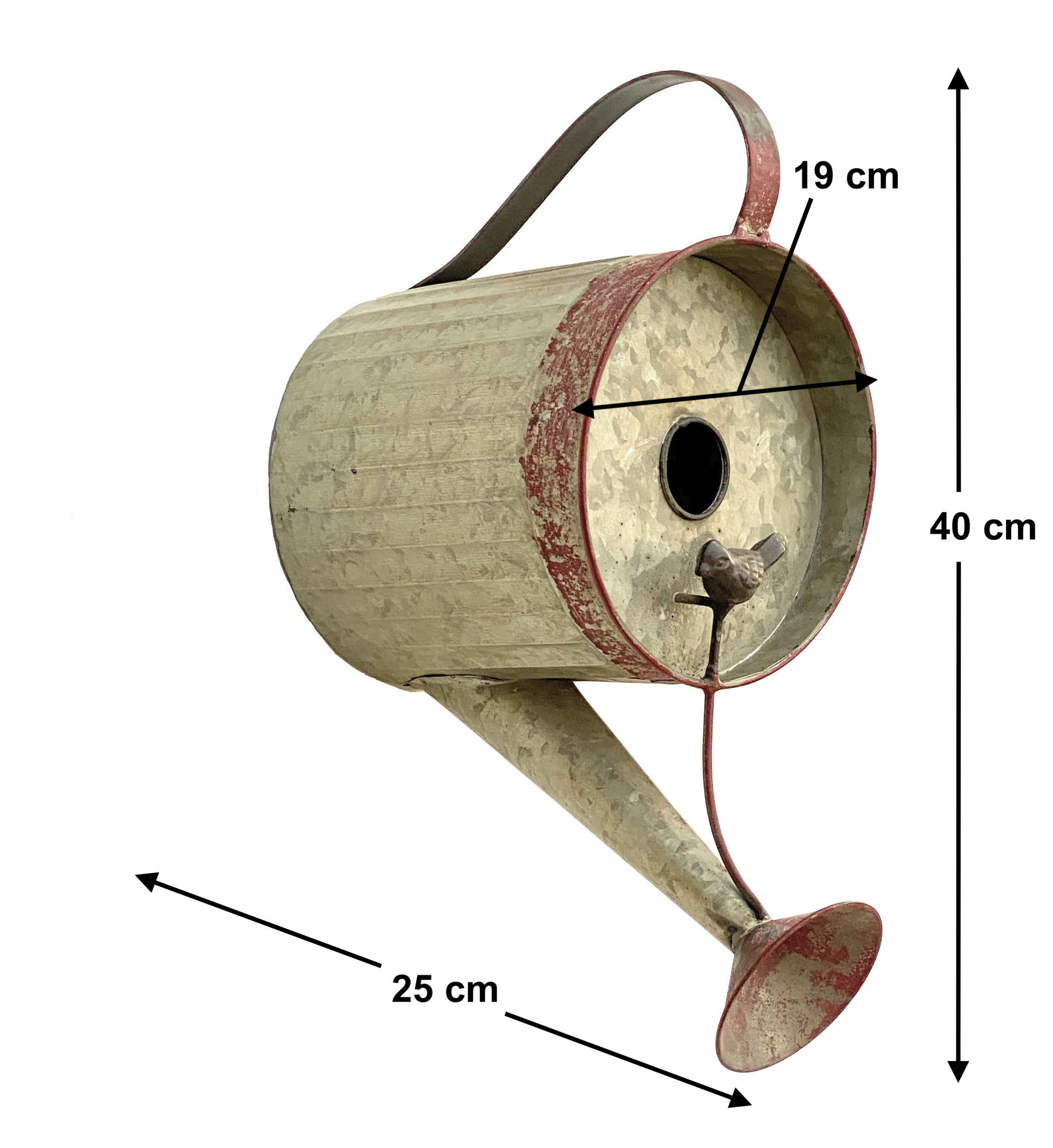 VOGELHAUS Gießkanne zum Aufhängen Metall 40 cm 501138 - Grau, Metall (19/40/25cm) - DanDiBo