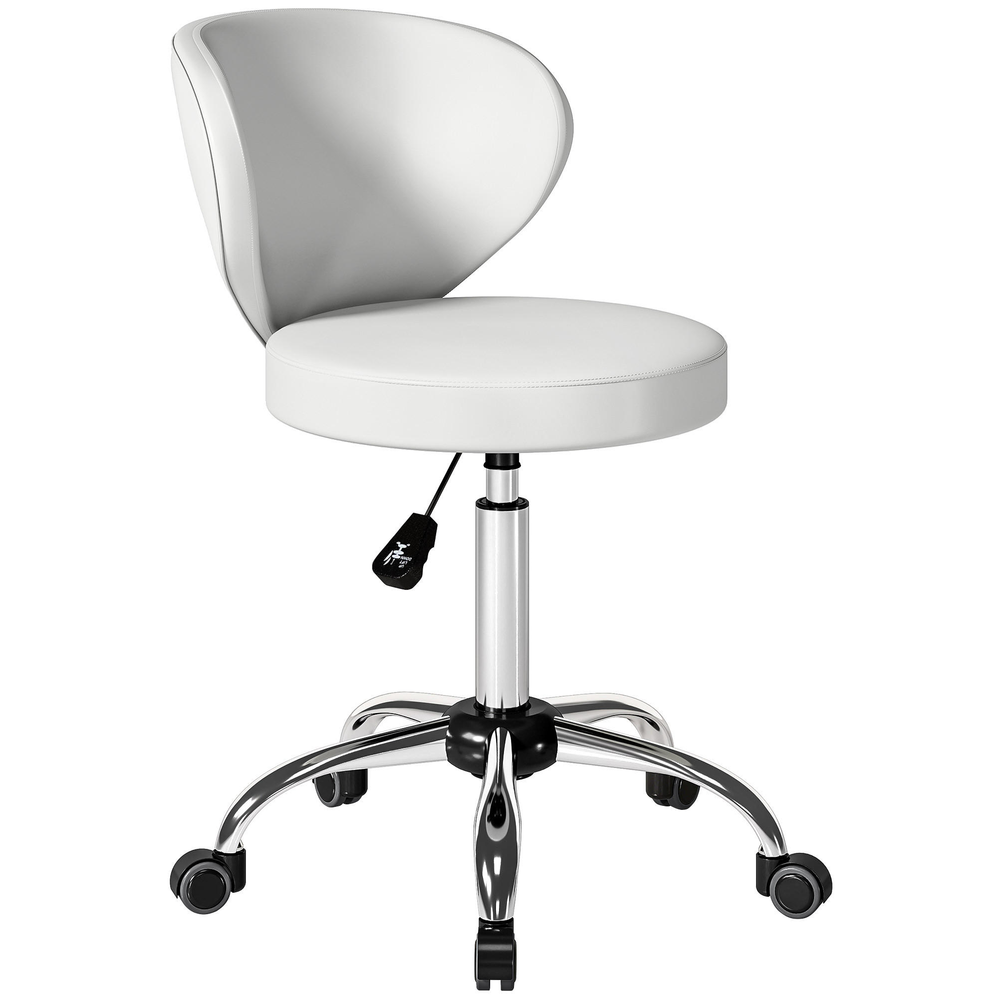 BÜROHOCKER DE-18038 höhenverstellbar 73-88 cm, gepolstert Weiß - Weiß, Metall (45/88/54cm) - ComfortXL