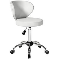 BÜROHOCKER DE-18038 höhenverstellbar 73-88 cm, gepolstert Weiß - Weiß, Metall (45/88/54cm) - ComfortXL