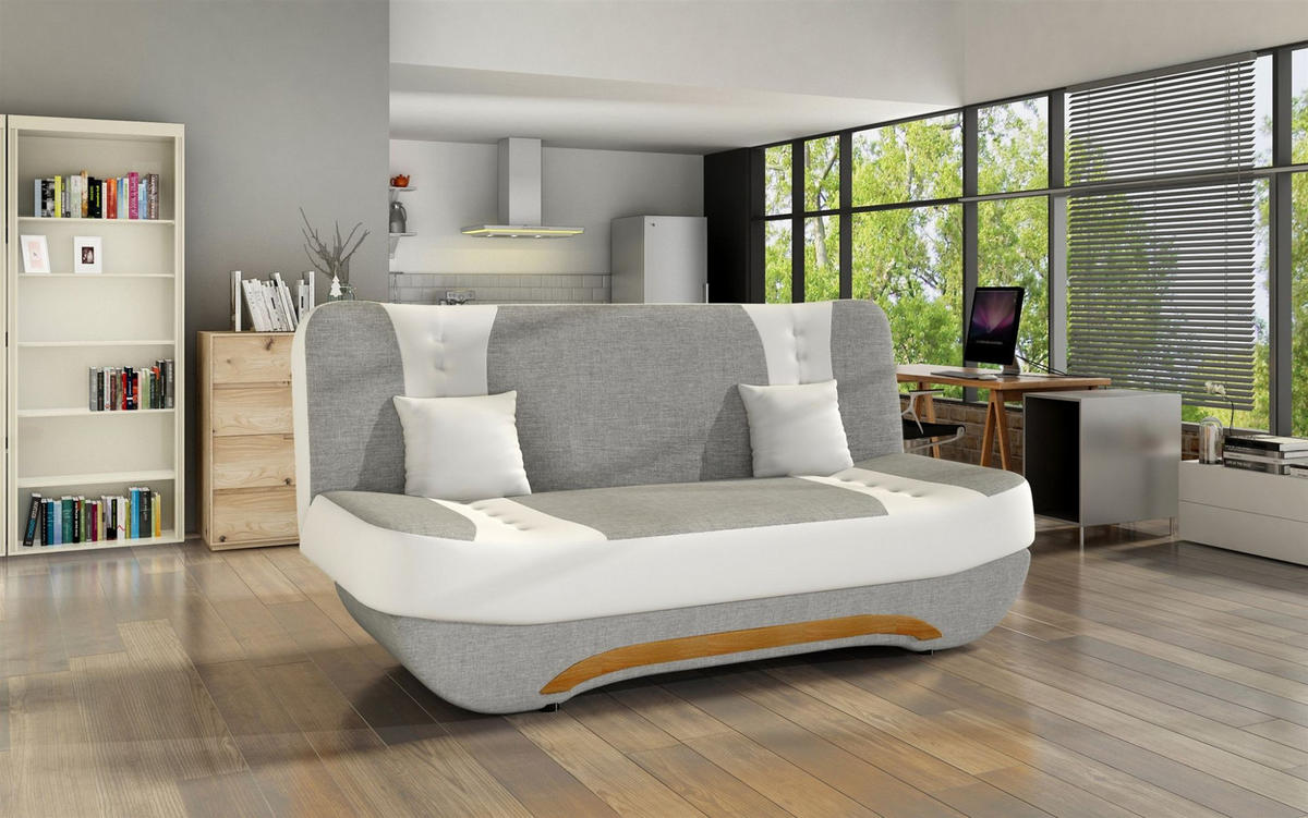 SCHLAFSOFA Kandy - Weiß, Holzwerkstoff/Textil (189/88/90cm) - Fun Möbel