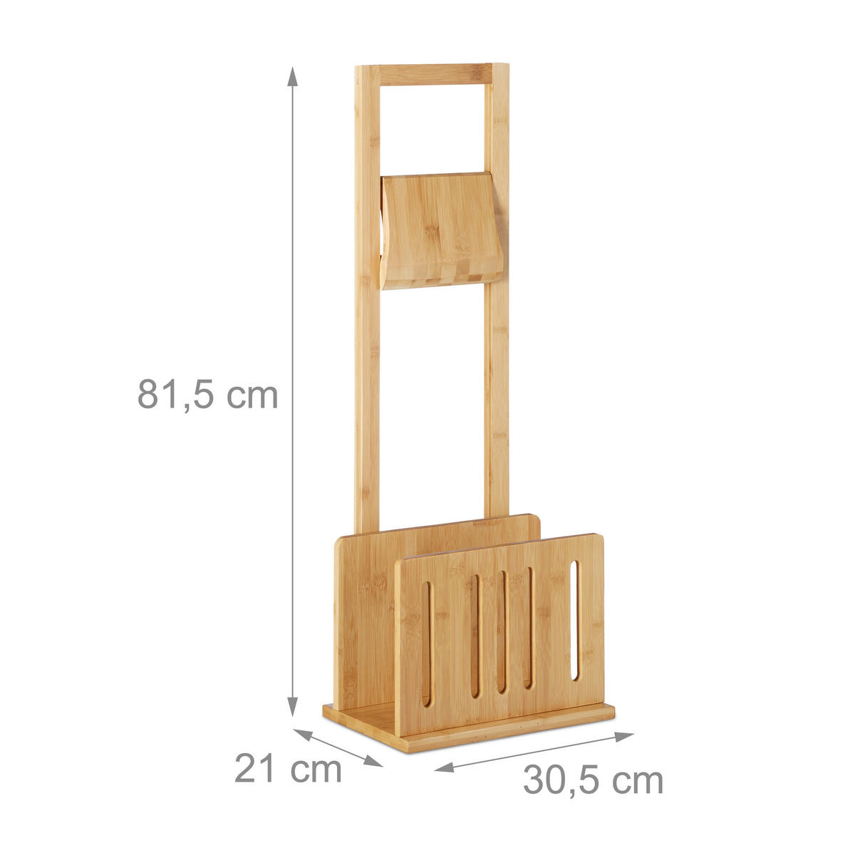 TOILETTENPAPIERHALTER - Hellbraun, Holz (30.5/81.5/21cm) - Relaxdays