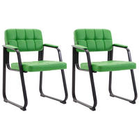 ARMLEHNENSTUHL 2er Set Lederlook Grün - Grün, Textil/Metall (59/84/58cm) - CLP