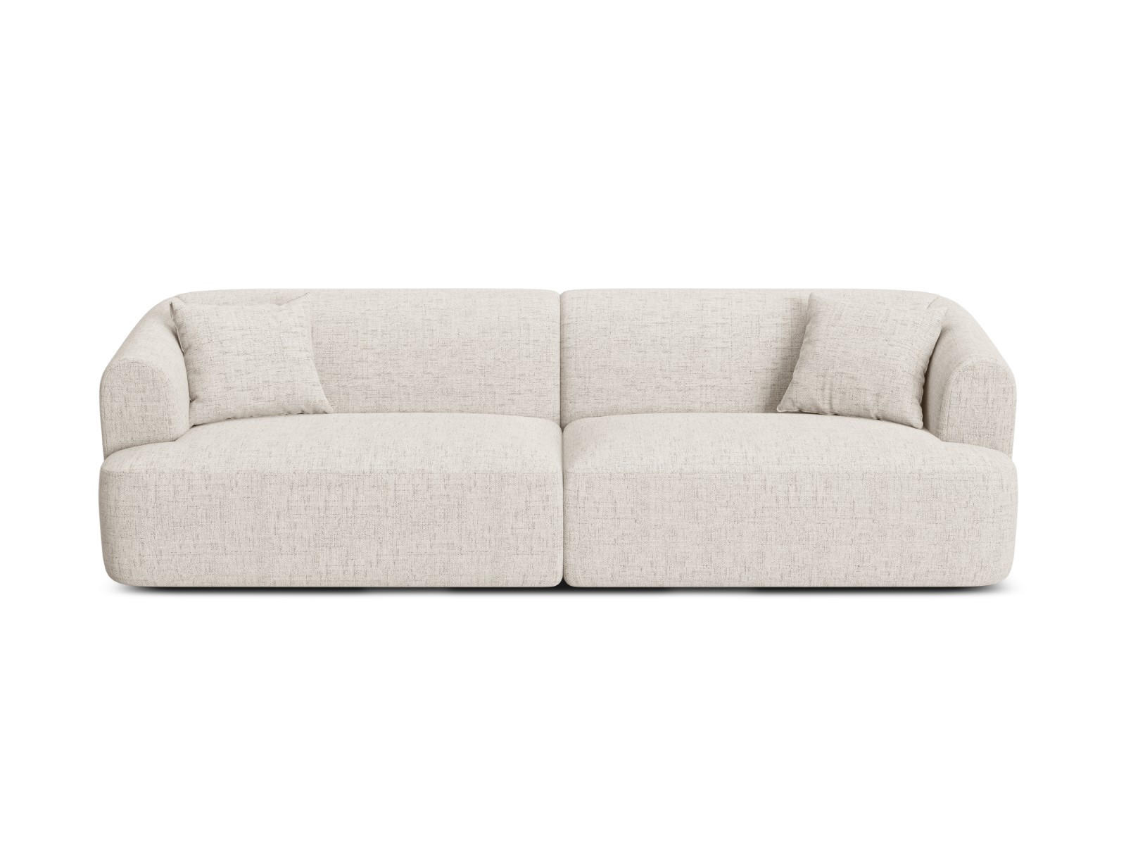 MODULARES-SOFA Campi aus strukturiertem Stoff leichtes beige 4 Sitzplätze - Creme, Textil (90/70/255cm) - Cosmopolitan Design