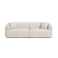 MODULARES-SOFA Campi aus strukturiertem Stoff leichtes beige 4 Sitzplätze - Creme, Textil (90/70/255cm) - Cosmopolitan Design