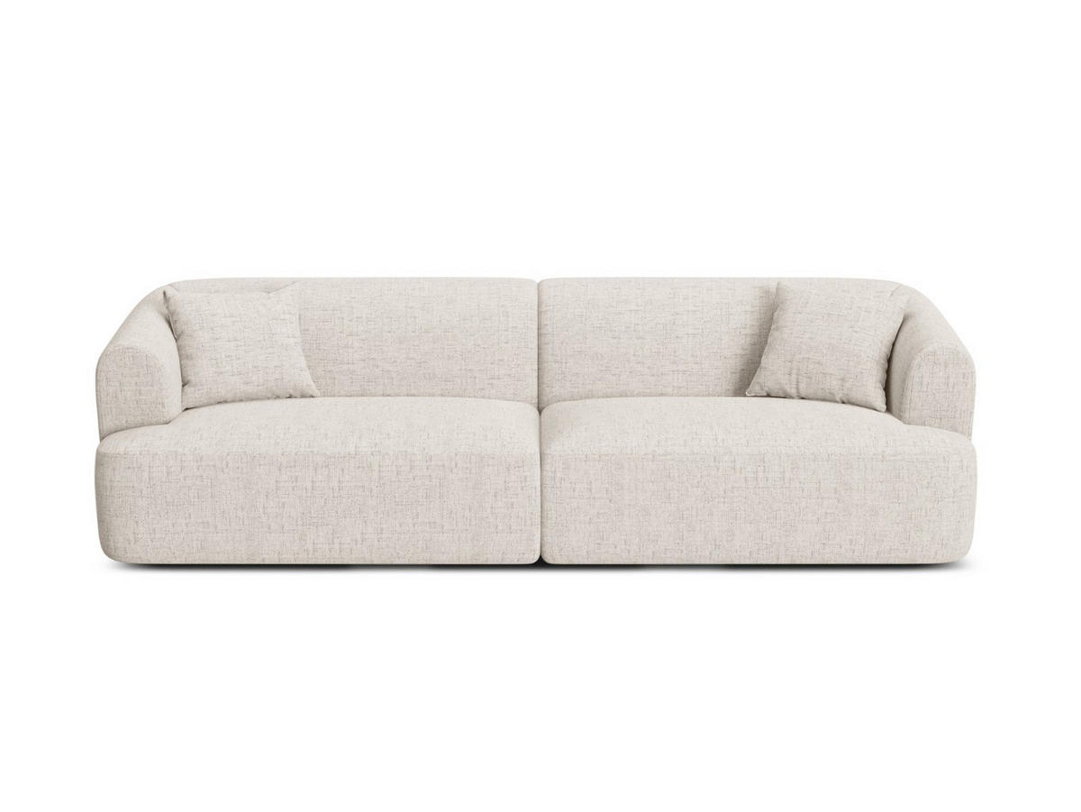MODULARES-SOFA Campi aus strukturiertem Stoff leichtes beige 4 Sitzplätze - Creme, Textil (90/70/255cm) - Cosmopolitan Design