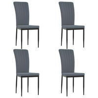 ESSZIMMERSTÜHLE 4 Stk. Dunkelgrau Samt 42*58*85.5cm - Grau, Metall (42/85.5/58cm) - ZMH