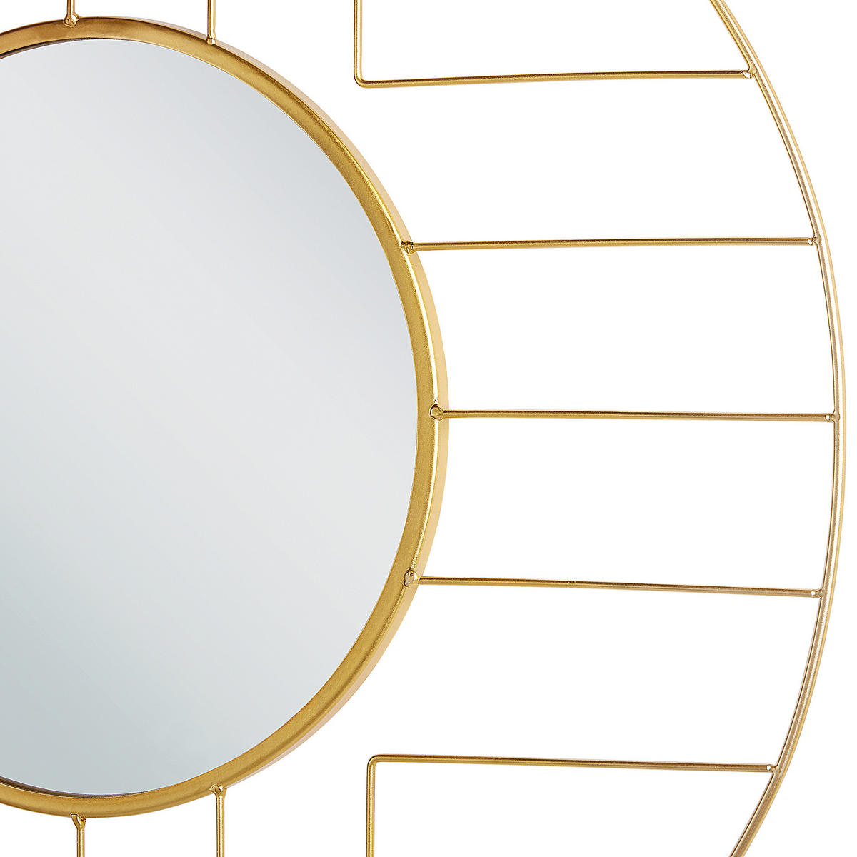 WANDSPIEGEL gold rund 60 cm Hesdin - Goldfarben, Metall (60/60/2cm) - Beliani