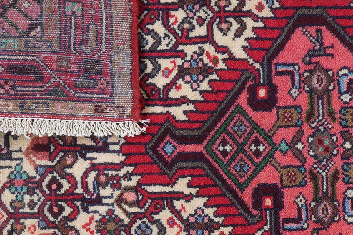 ORIENTTEPPICH handgeknüpft Assadabad Beige, Rot 116/77 cm Schurwolle - Beige/Rot, Textil (77/116cm) - Looma