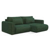 ECKSOFA mit Schlaffunktion Strukturstoff Stoff Grün - Schwarz/Grün, Kunststoff/Textil (240/149cm) - Makamii