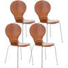 BESUCHERSTUHL 4er Set Holz braun - Braun, Holz/Metall (43/86/45cm) - CLP
