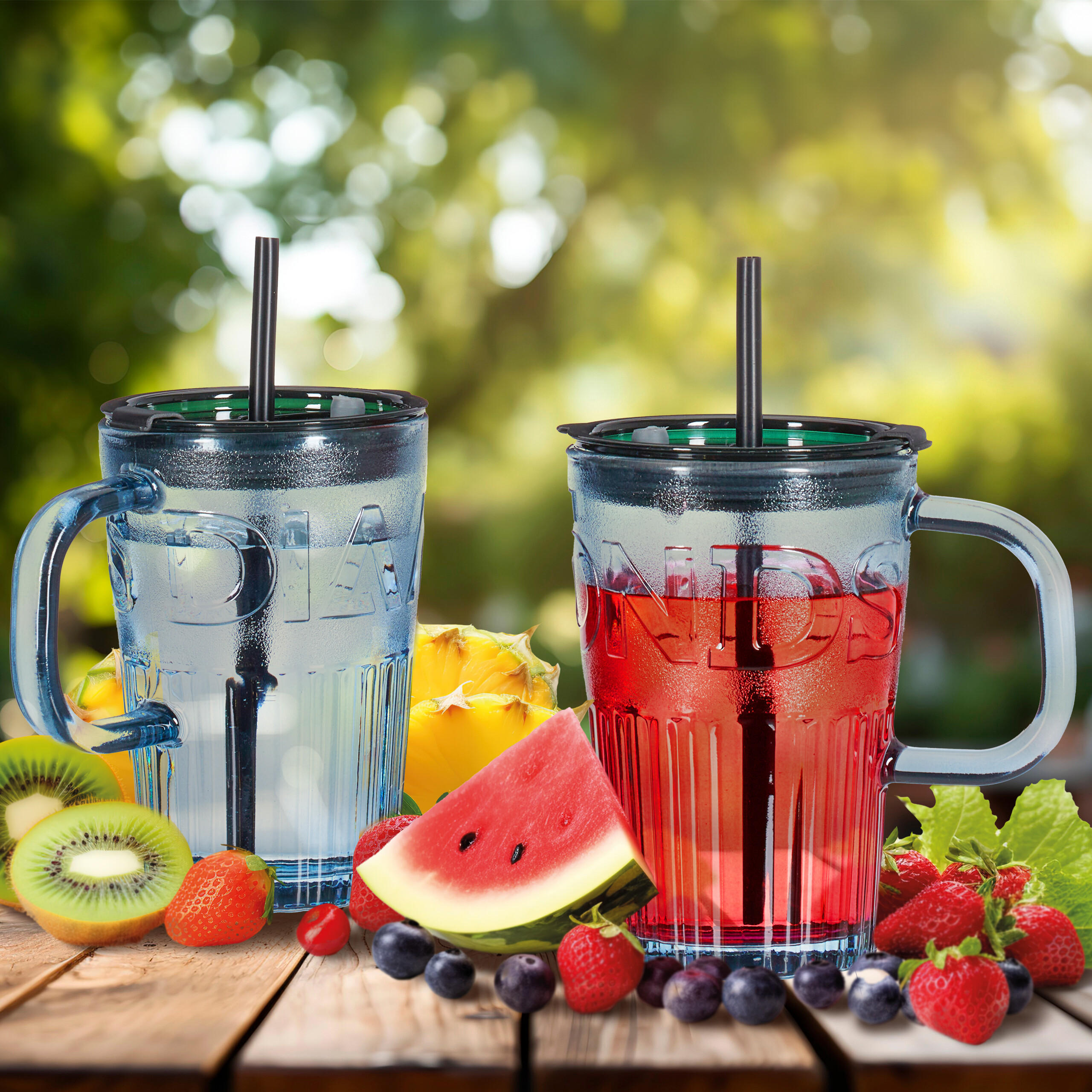 Grau, Glas/Kunststoff (0.45L) - Relaxdays