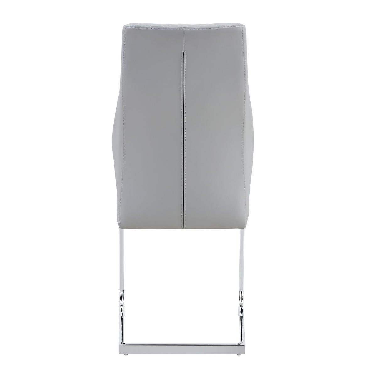 ESSZIMMERSTUHL 2er-Set hohe Rückenlehne 100 cm PU-Lederoptik Hellgrau - Hellgrau, Metall (63/100/43cm) - Meubliv