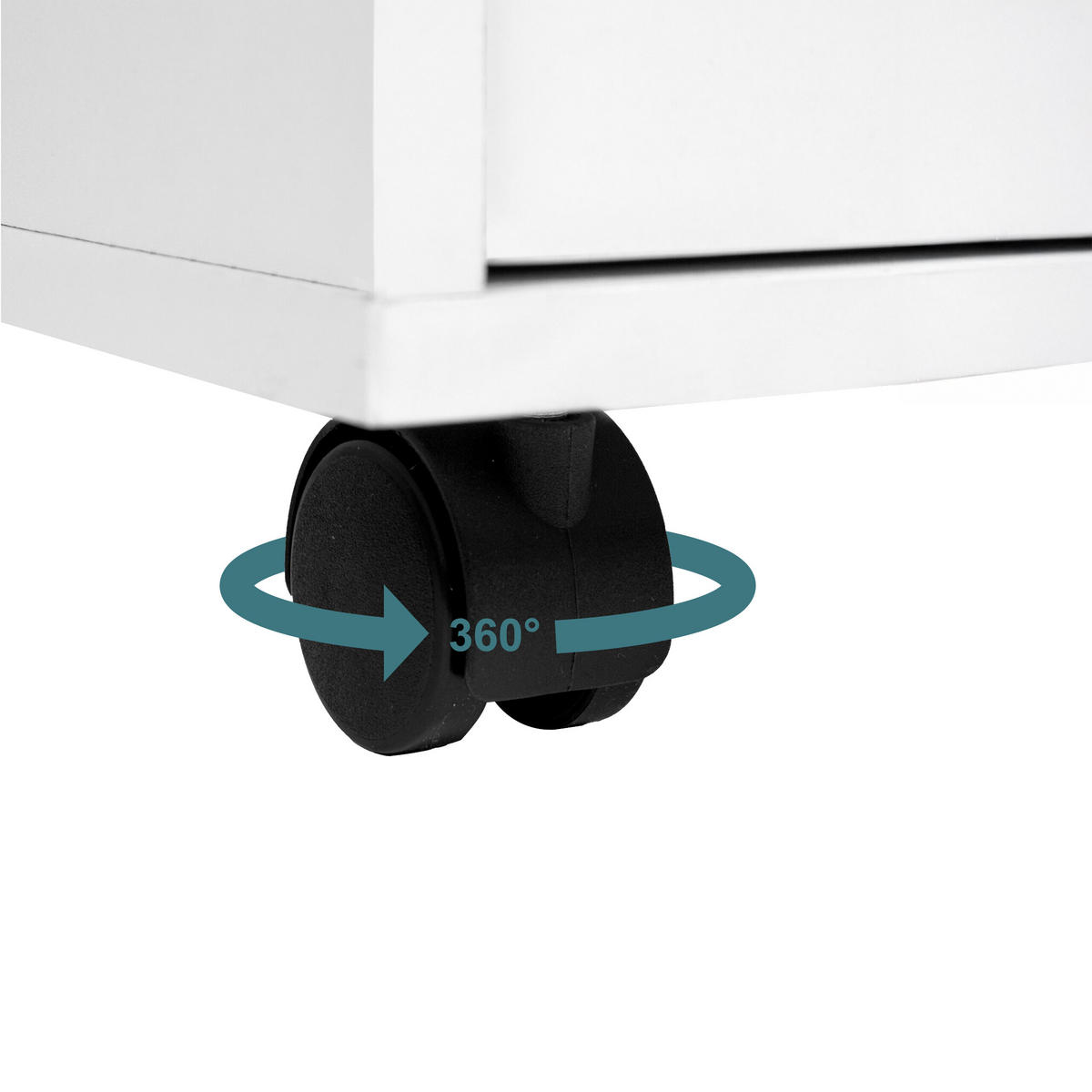 ROLLCONTAINER - Silberfarben/Weiß, Holzwerkstoff/Kunststoff (40/57/40cm) - Relaxdays