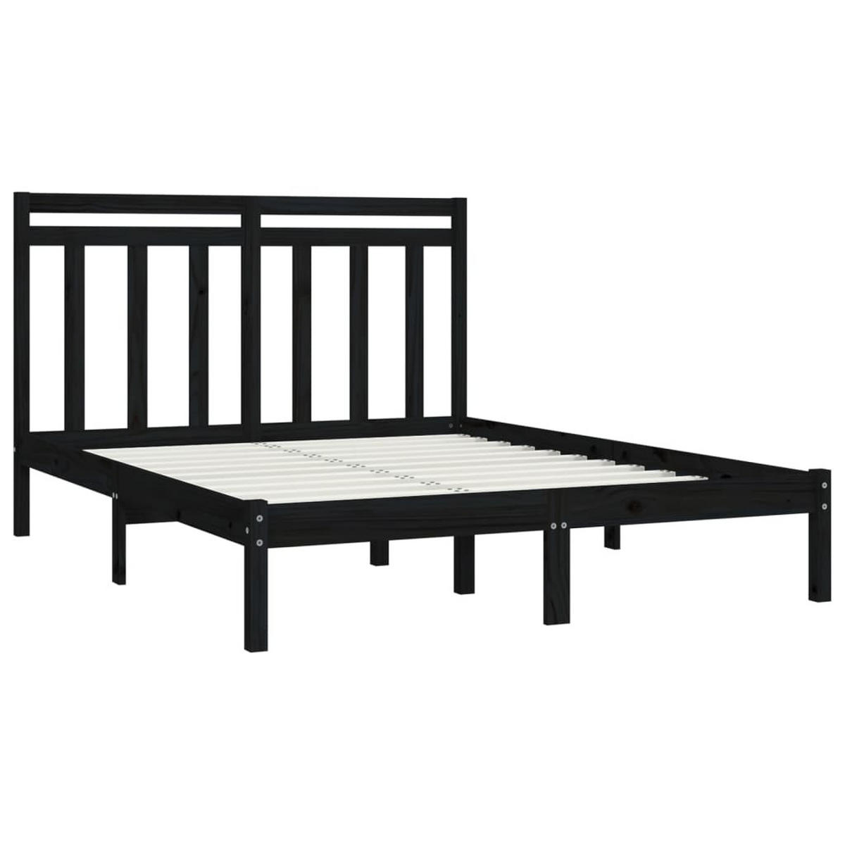 BETT Nehrenberg 145.5/195.5 cm - Schwarz, Holz (140/190cm) - Nettlife