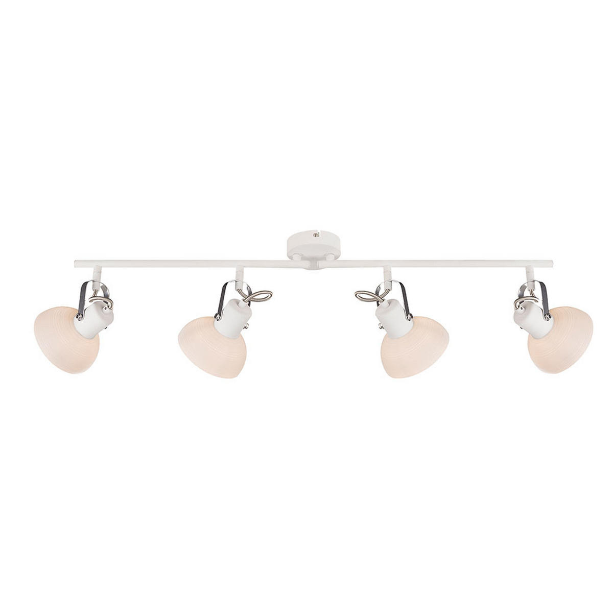 DECKENLEUCHTE Metall Chrom Weiß bewegliche Spots - Weiß, Metall (80/12.2/23cm) - Globo Lighting