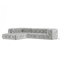 ECKSOFA Cosimo Hellgrau Chenille - Hellgrau/Schwarz, Holz/Holzwerkstoff (325/228cm) - Maison de Reve