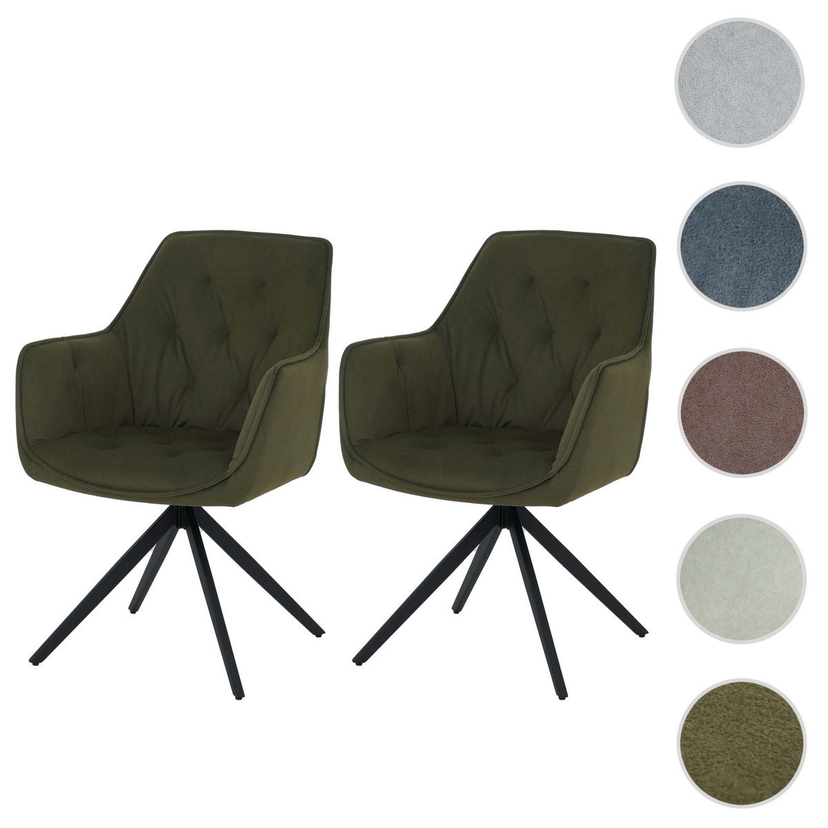 ESSZIMMERSTUHL Grün 2er-Set - Grün, Textil (55/87/60cm) - MCW