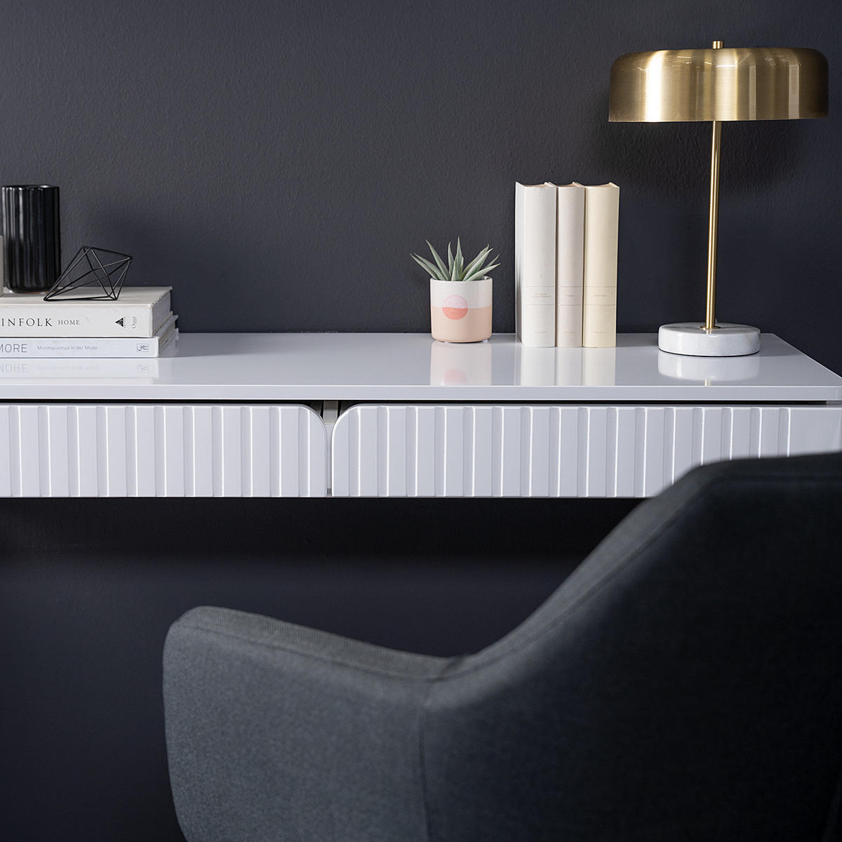 SCHREIBTISCH - Schwarz, Holzwerkstoff/Metall (40/110/75cm) - home24