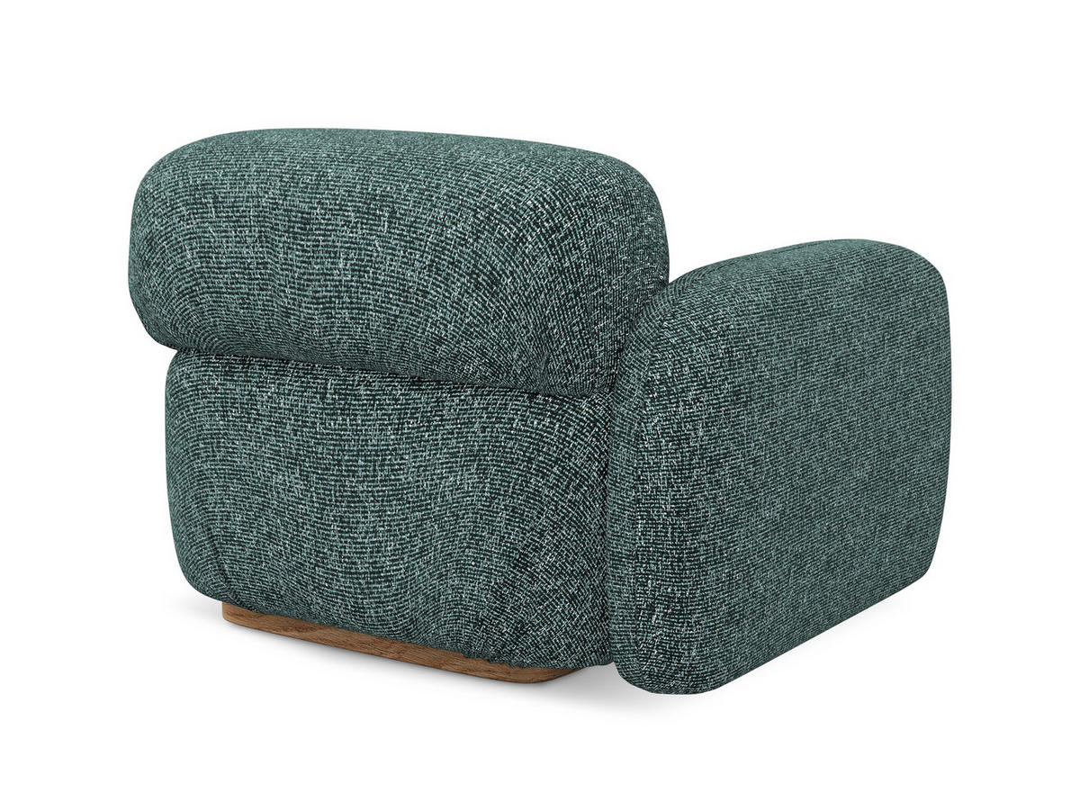 SOFAELEMENT Links Strukturstoff Stoff Blau - Blau/Blaugrau, Holz/Textil (95/73/95cm) - Makamii