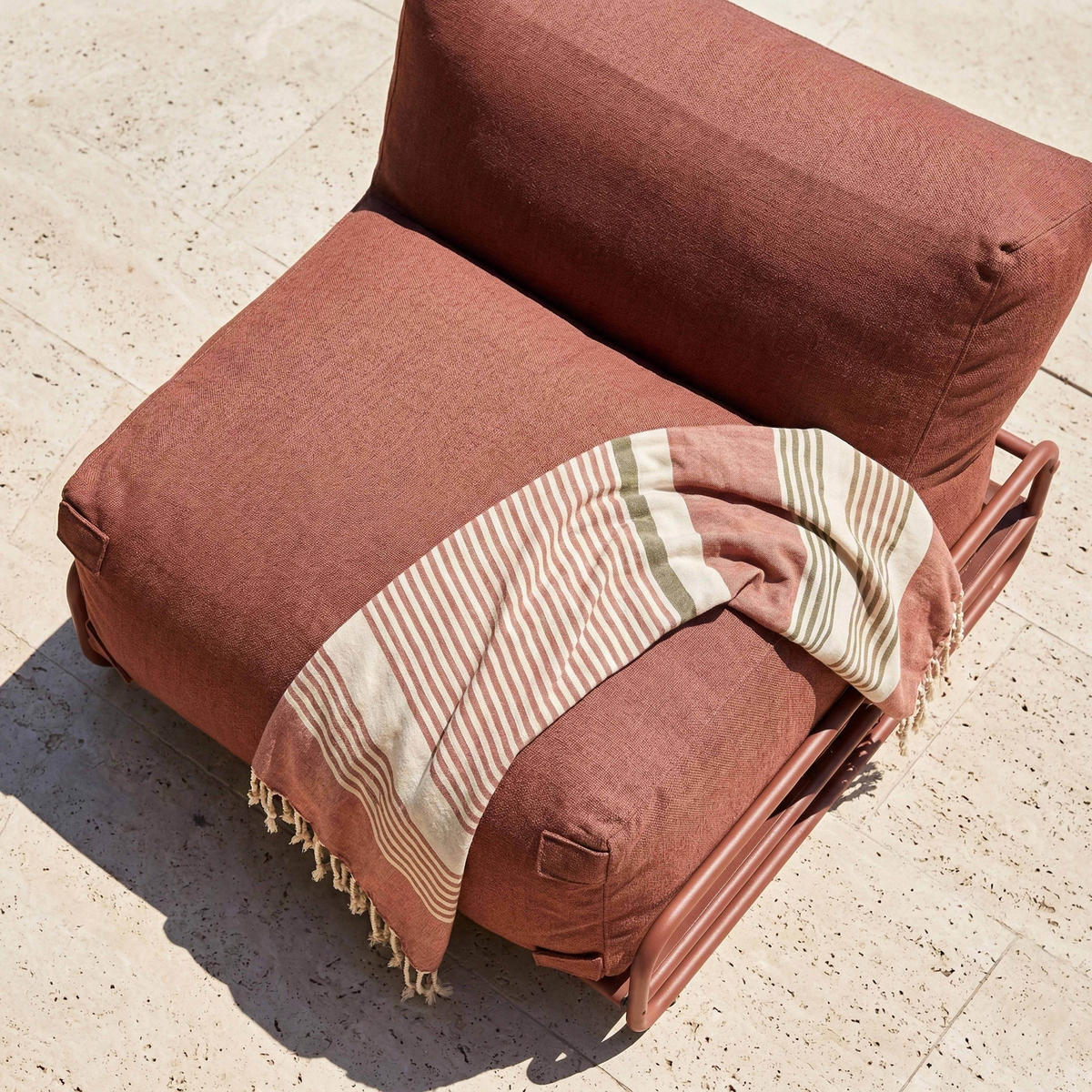 LOUNGESESSEL, terrakotta - Braun, Textil (97/77/97cm) - Oviala