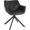 STUHL Samt dunkelgrau - Dunkelgrau/Schwarz, Textil/Metall (65/78/59cm) - CLP