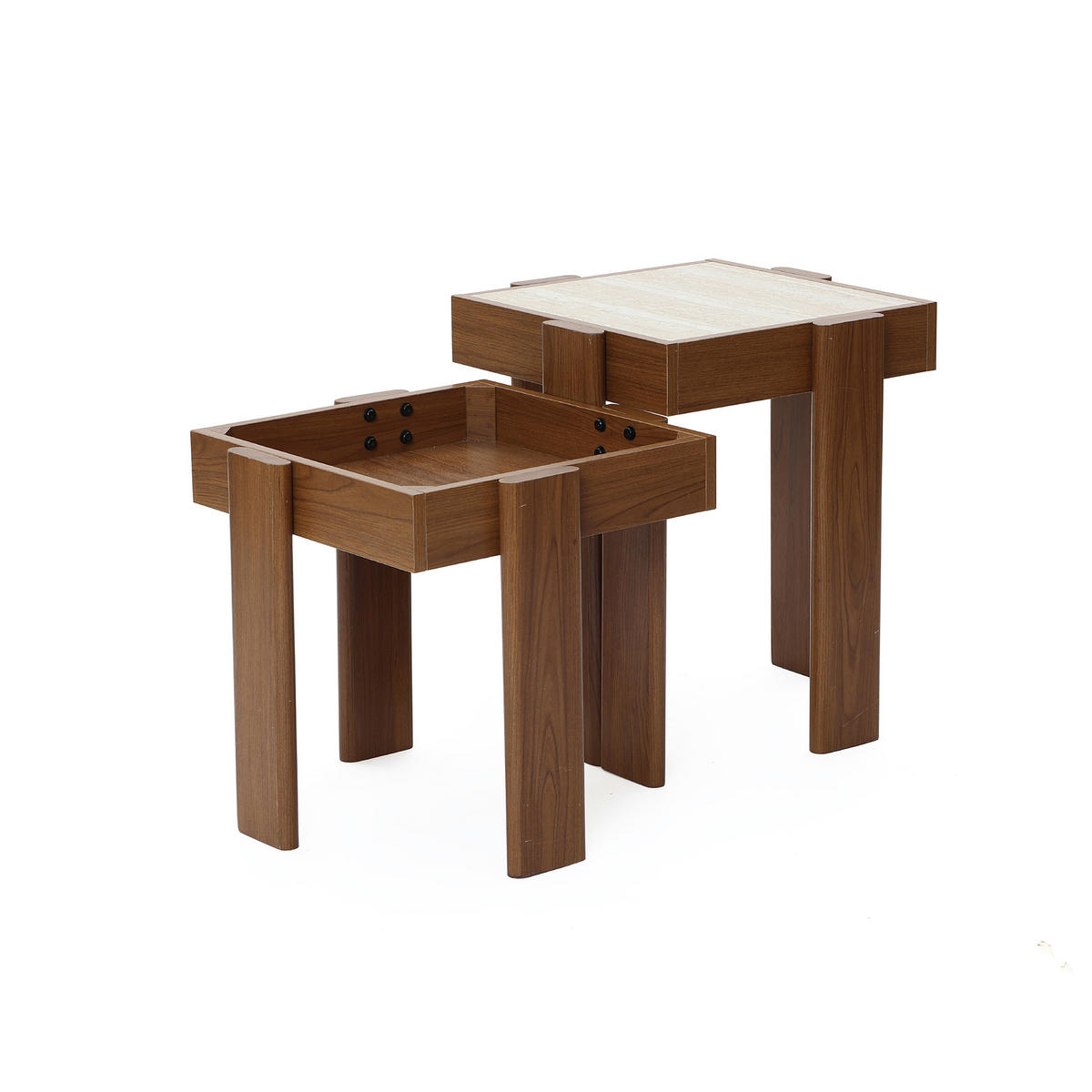 BEISTELLTISCH Modern & zerlegbar, Braun, MDF | B45 x T45 x H50 cm - Braun, Holz (40/50/40cm) - Hometopia