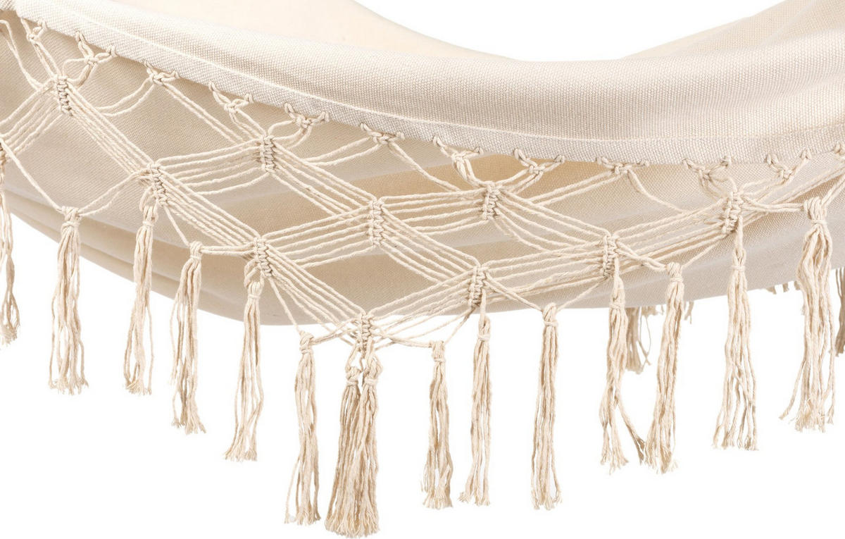HÄNGEMATTE 200/150 cm, bis 200 kg - Beige, Textil (150/1/200cm) - Outtec