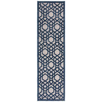 OUTDOOR-TEPPICH Marokkanisches-Mosaik, winterfest STOUR LIAM, Blau-Grau 66x230 cm - Blaugrau, Textil (66/230cm) - KADIMA DESIGN