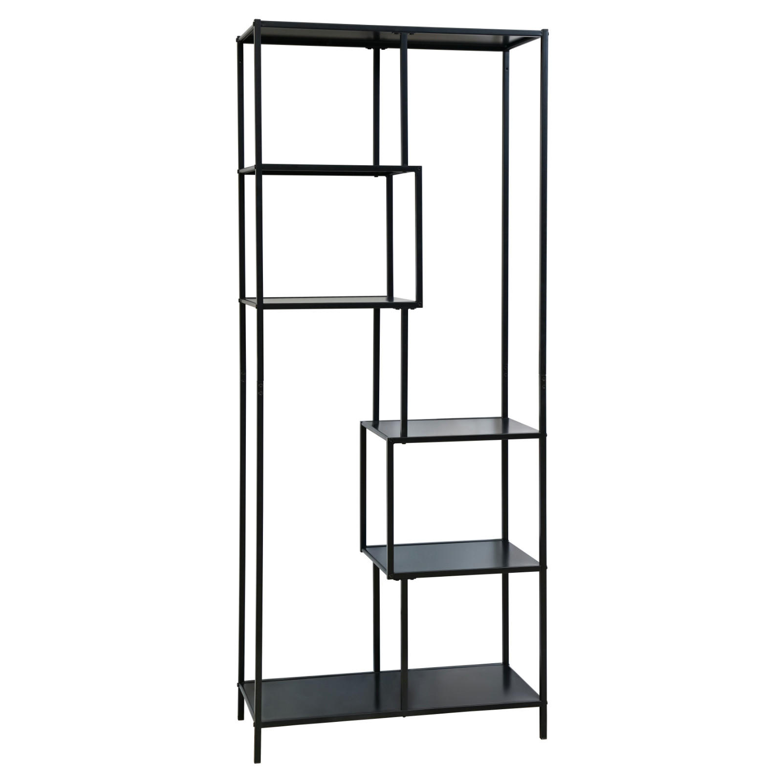 METALLREGAL KELA Schwarz - Schwarz, Metall (77/185/33cm) - SVITA