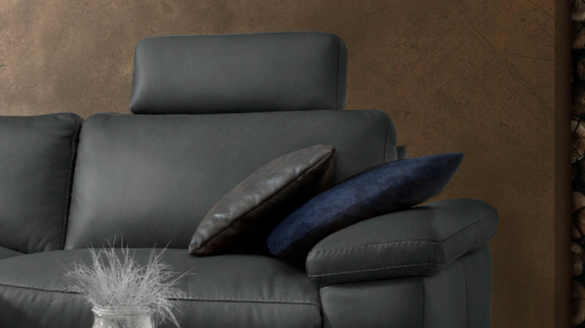 ECKSOFA MOTORISCH. RELAXFUNKTION LOLA Schwarz Leder - Schwarz, Leder (233/178cm) - KAWOLA