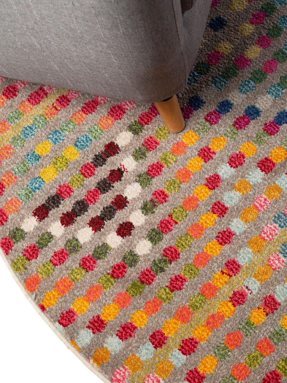 TEPPICH Casa Multicolor ø 120 cm rund - Multicolor, Naturmaterialien/Kunststoff (120/1cm) - KUNSTLOFT