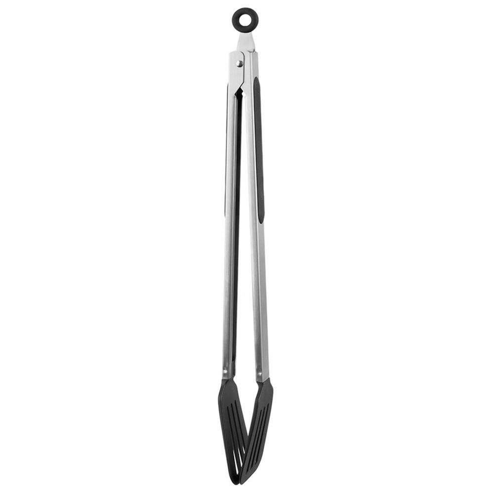 GRILLZANGE Edelstahl mit Verriegelung 44 cm Silberfarben - Silberfarben, Metall (44cm) - Orion 