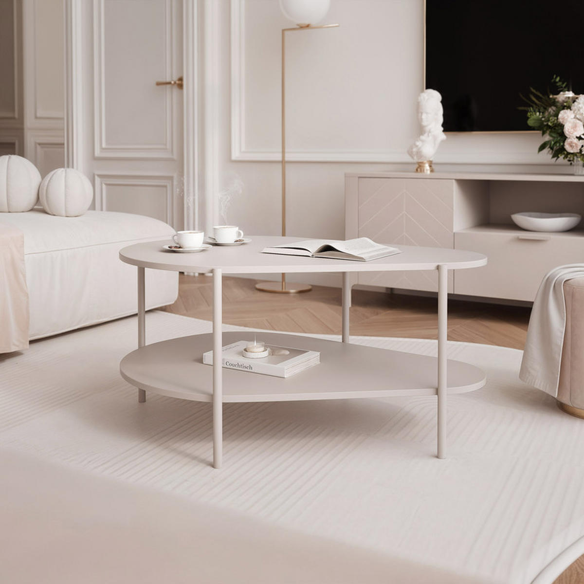 COUCHTISCH LORIEN 90/65/45 cm Rechteckig, Kaschmir - Kaschmir, Holzwerkstoff/Metall (65/90/45cm) - Idohome
