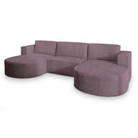 ROHOVÁ SEDAČKA VEZZO fialová - šedá/fialová, dřevo/textil (347/174cm) - MASSENO