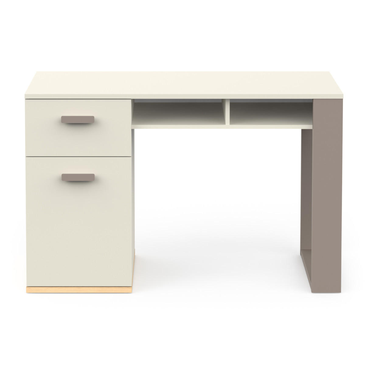 SCHREIBTISCH 1 Tür 1 Schublade 2 Nischen - Modell CAMILLIA - Grau - 120 x 76,5 x 59,8 cm - Grau, Holz (120/76/60cm) - Demeyere