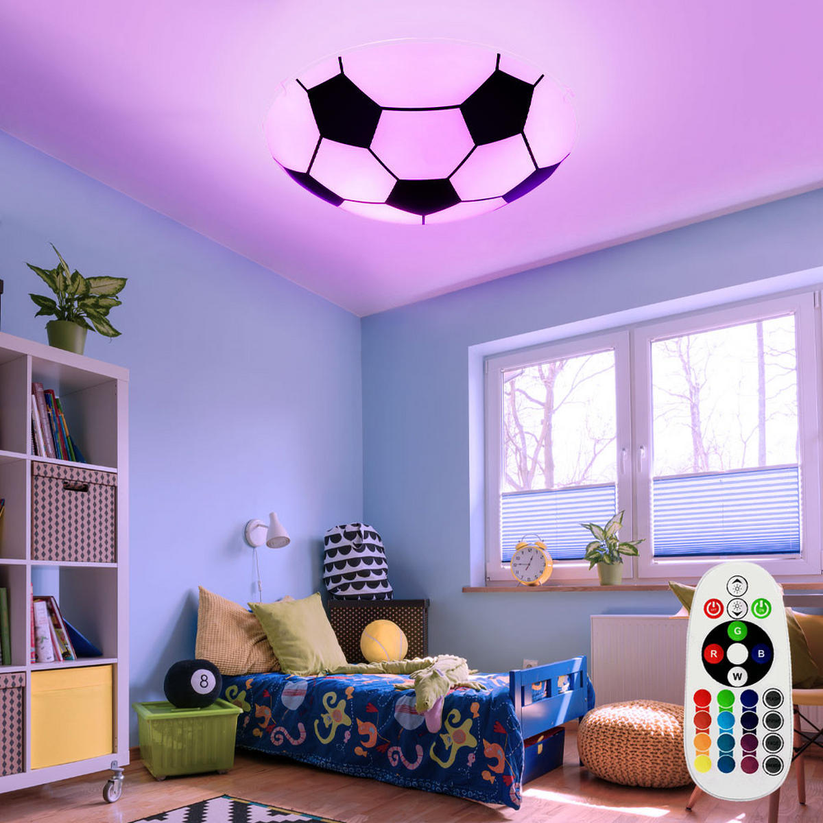 LED DECKENLEUCHTE Glas Fußball Design - Weiß, Glas (25/25/8cm) - Globo Lighting