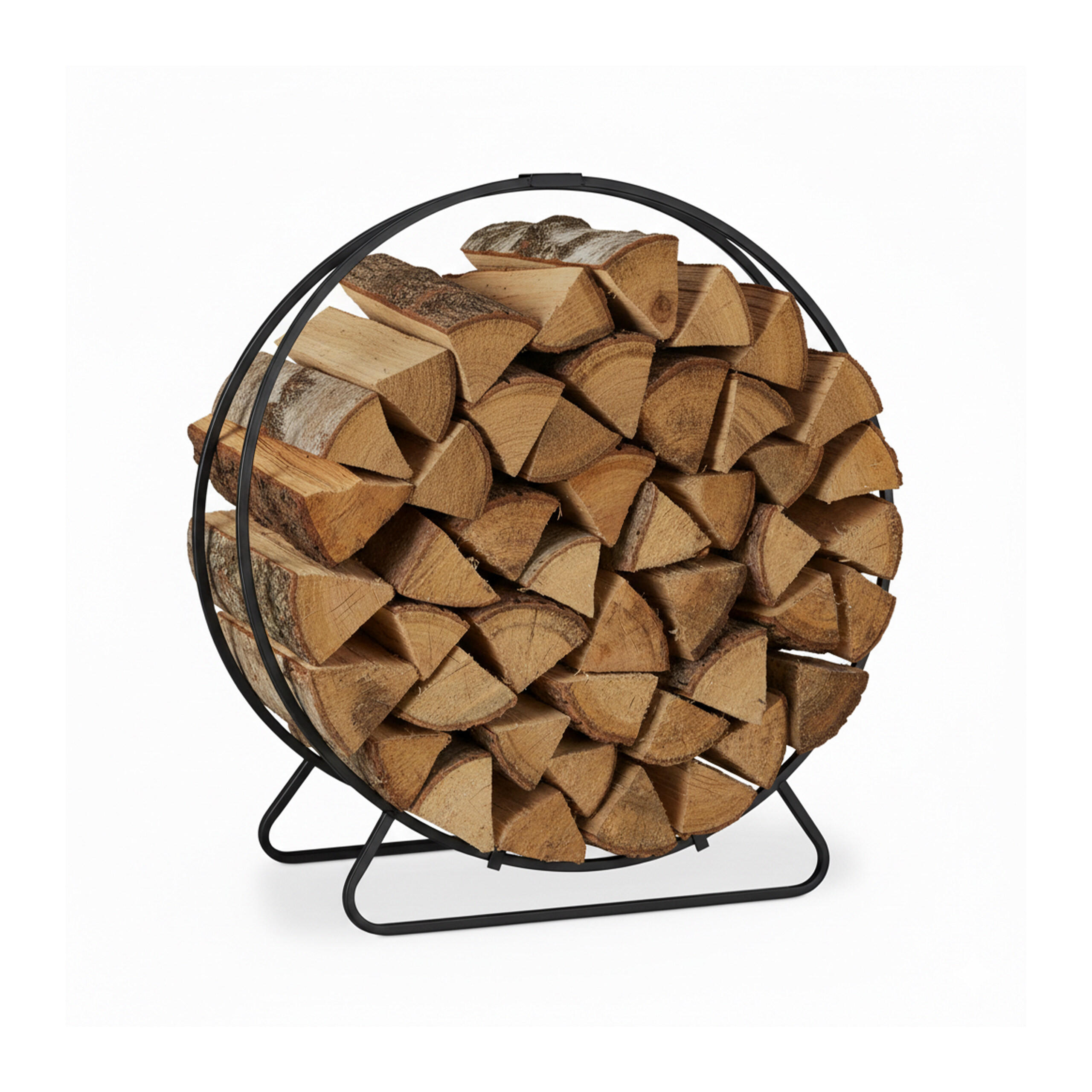 KAMINHOLZREGAL - Schwarz, Metall (61/65/26cm) - Relaxdays