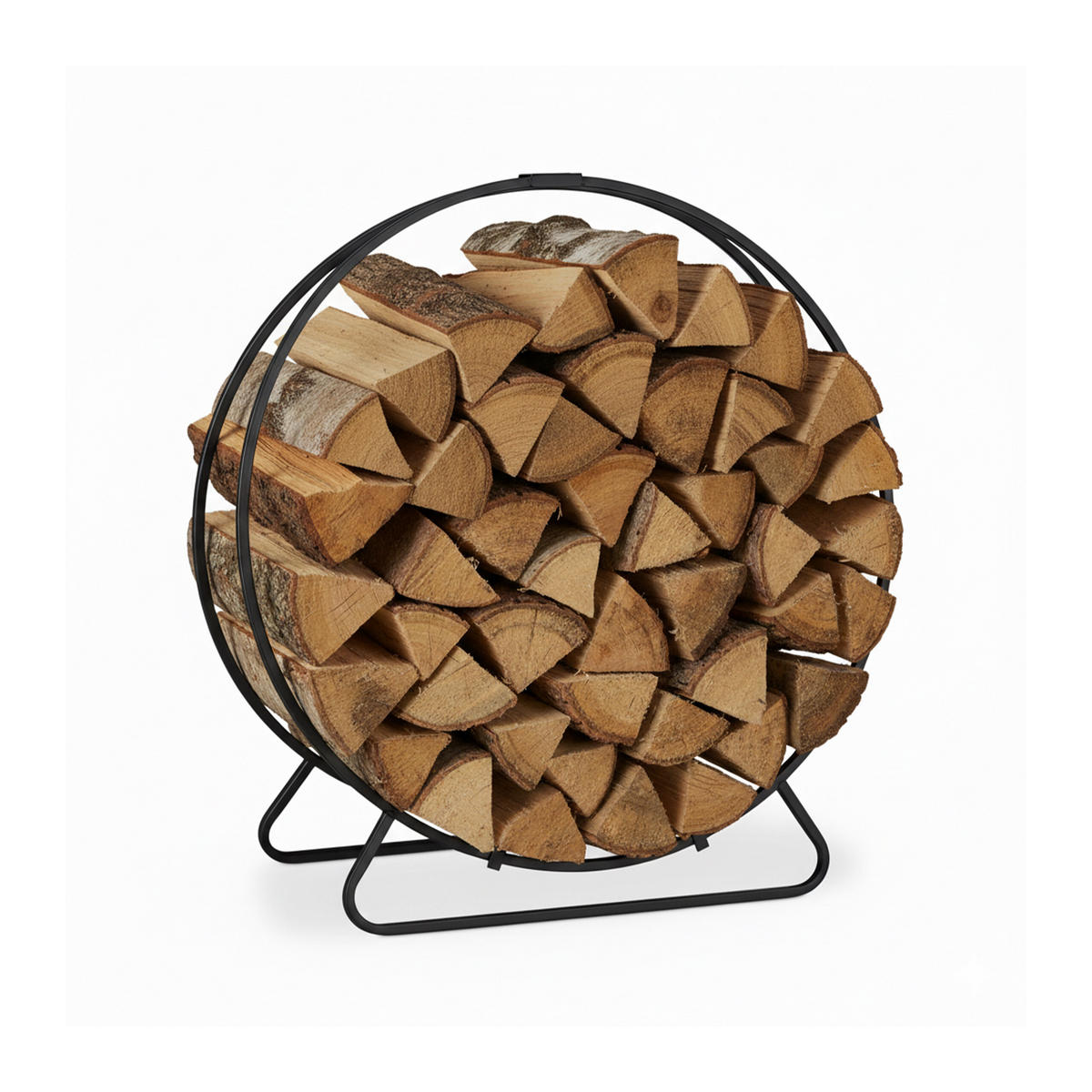 KAMINHOLZREGAL - Schwarz, Metall (61/65/26cm) - Relaxdays