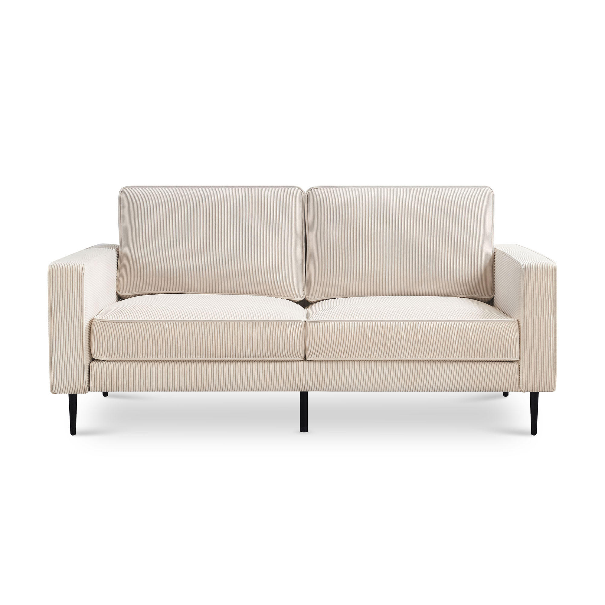 2-SITZER-SOFA Oskar Vintage beige Cord - Beige/Schwarz, Holz/Textil (173/83/92cm) - Sicaan
