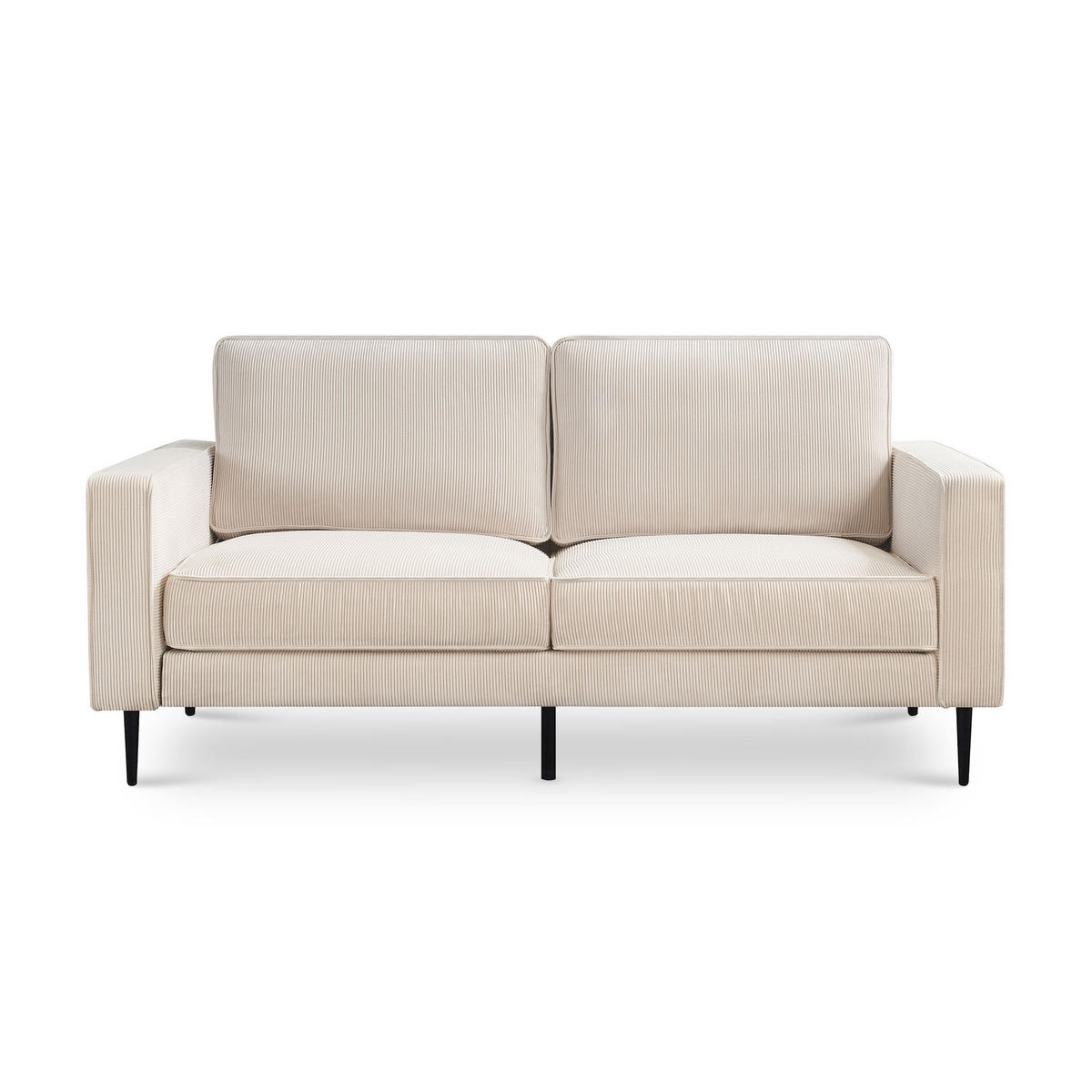 2-SITZER-SOFA Oskar Vintage beige Cord - Beige/Schwarz, Holz/Textil (173/83/92cm) - Sicaan