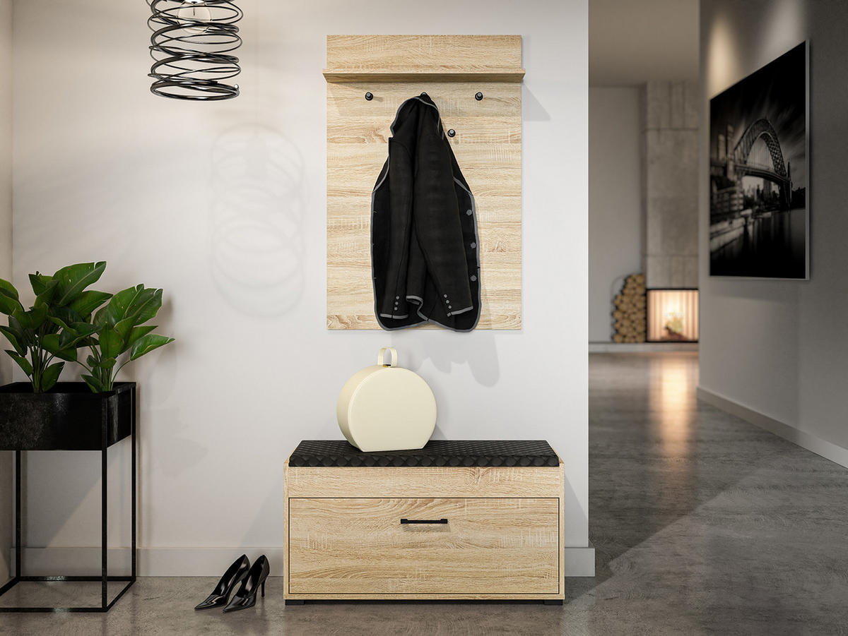 GARDEROBENPANEEL Caro Sonoma Eiche hell 68 / 24 / 103cm - Braun, Holz/Holzwerkstoff (68/103/24cm) - Feldmann-Wohnen
