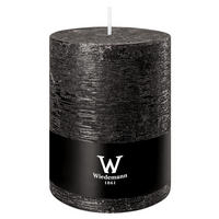 STUMPENKERZE Rustik Marble Style Schwarz 140 x Ø 100 mm, 1 Stück - Schwarz, Paraffin (10/14cm) - Wiedemann Kerzen