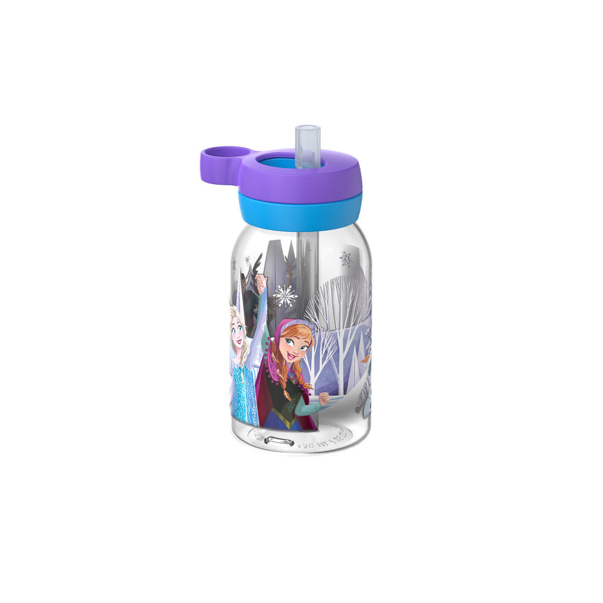 TRINKFLASCHE MIT TRINKHALM Campus Frozen Friends 450 ml - Blau/Lila, Kunststoff (450L) - Mepal